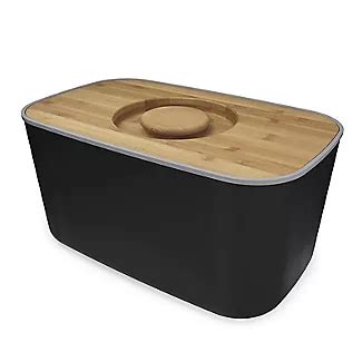 joseph joseph stainless steel bread box with cutting board|Joseph Joseph Bread Bin with Bamboo Wood Cutting Board Lid.